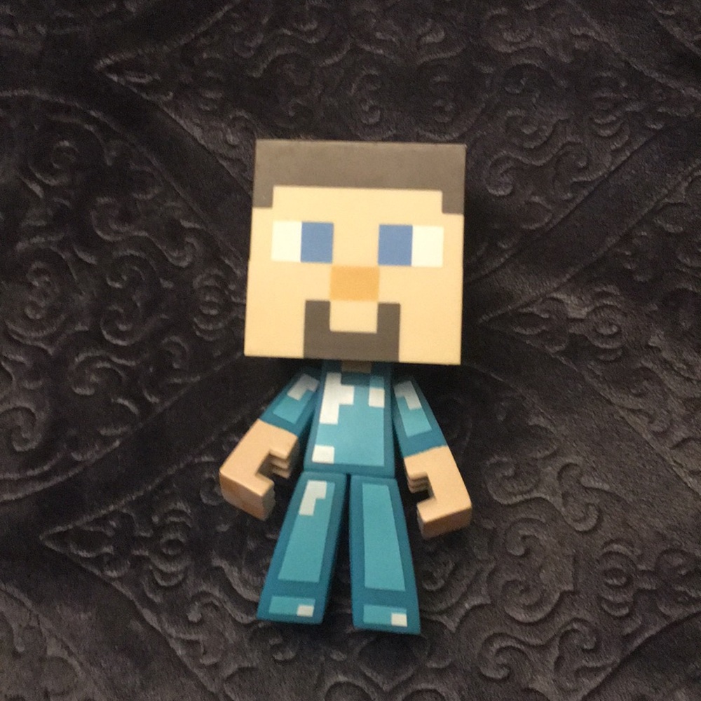 Steve in Diamond Armor Minecraft Figurine